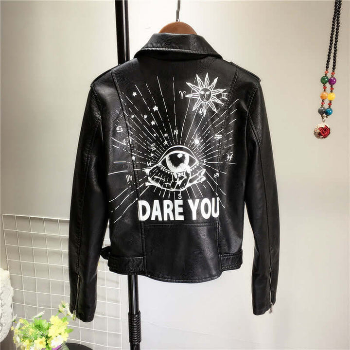 Drune | Damen PU-Jacke mit Nieten-Detail