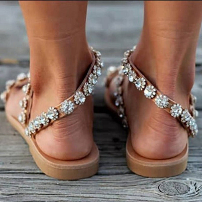 Drune | Boho Strand Strass Flip Flops