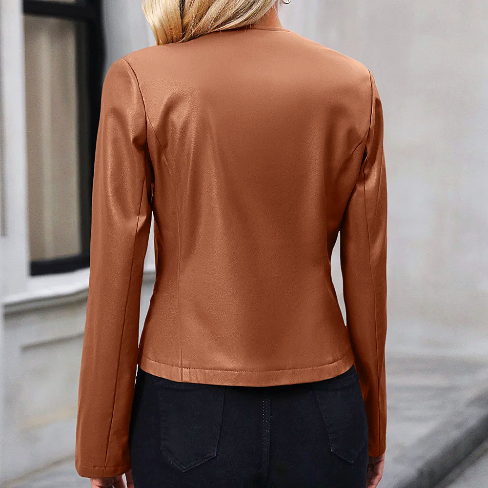 Drune | Bikerjacke mit Rundhalsausschnitt für Damen