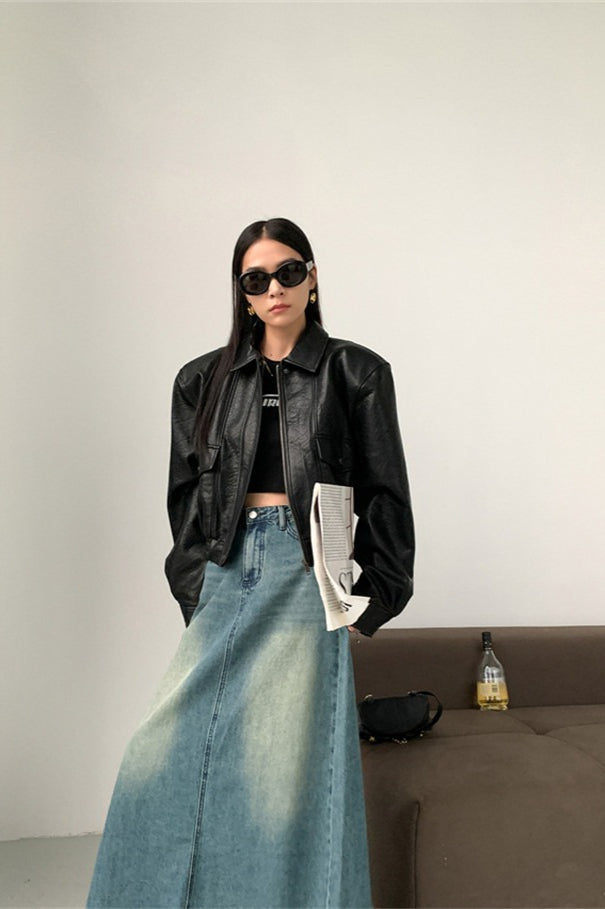 Drune | PU Leder Reversjacke