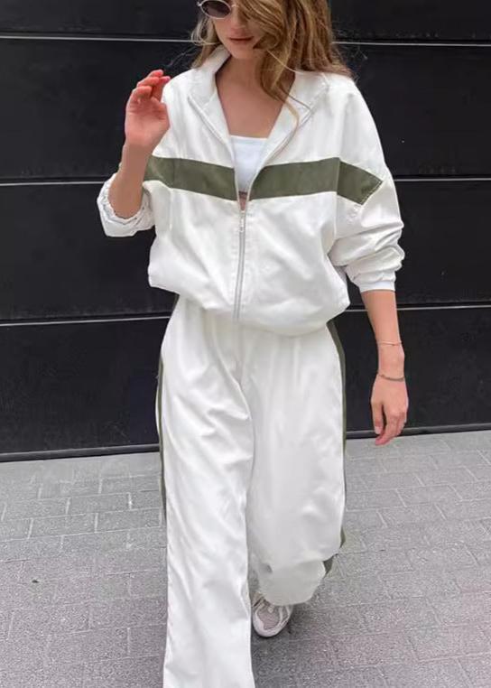 Drune | Edge - Kontrast Reißverschlussjacke und weit geschnittene Hose Set