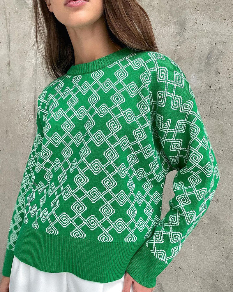 Drune | Muster Strickpullover Weich und Trendy Statement-look