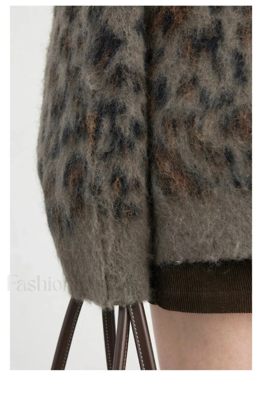 Drune | Cozy leopard print single-breasted cardigan