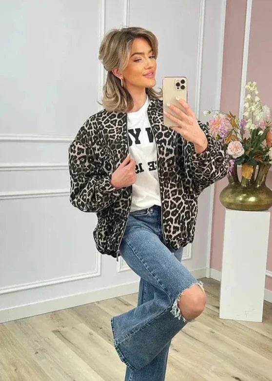 Drune | Leoparden Bomberjacke