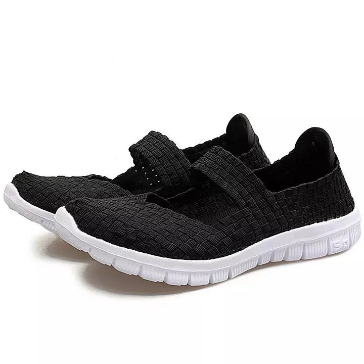 Drune elastische Band gewebt leichte flache Schuhe