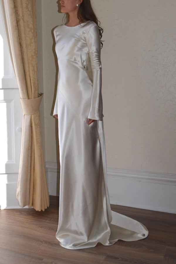 Drune | Pearl Eden Satin Rückwärtig Offene Cowl Neck Gown Maxi Kleid