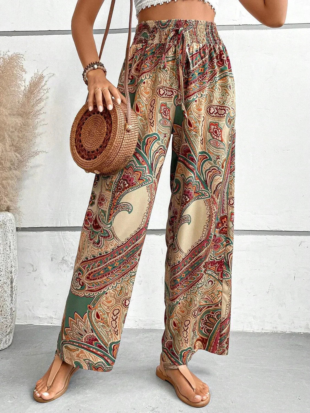 Drune | Elegante Bedruckte Weite Hosen
