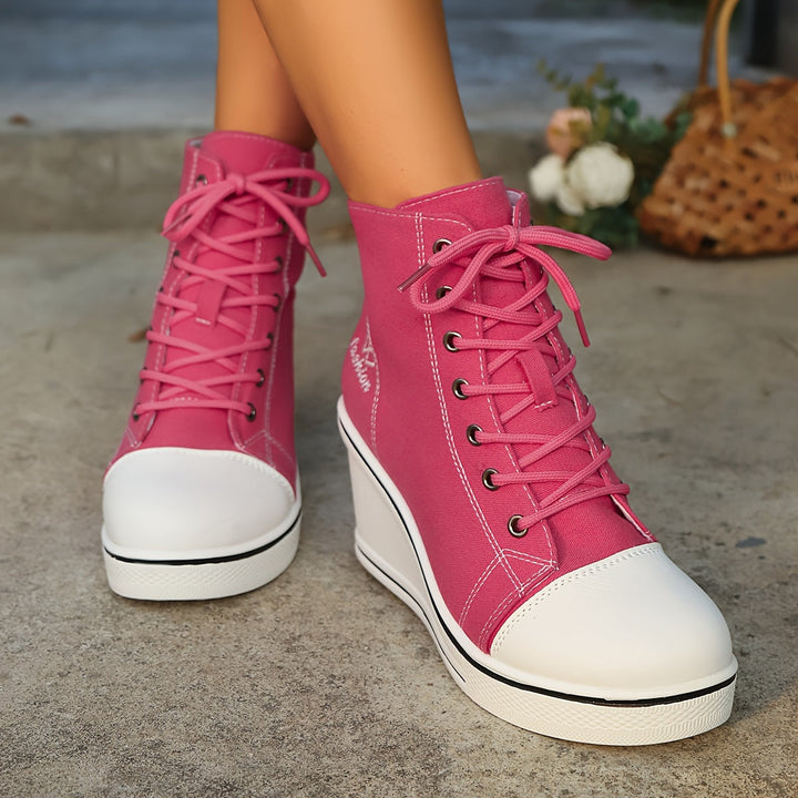 Drune | Einfache Canvas Stiefeletten Mit Liebesmotiv