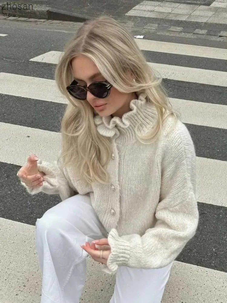 Drune | Chic women's cardigan with buttons and stylish collar