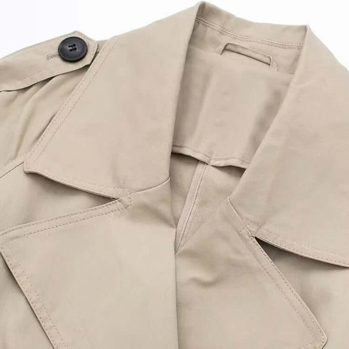 Drune | Eleganter doppelt gefütterter Damen-Trenchcoat mit Gürtel