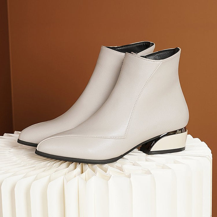 Drune | Damen Chunky Niedrige Absatz Stiefeletten