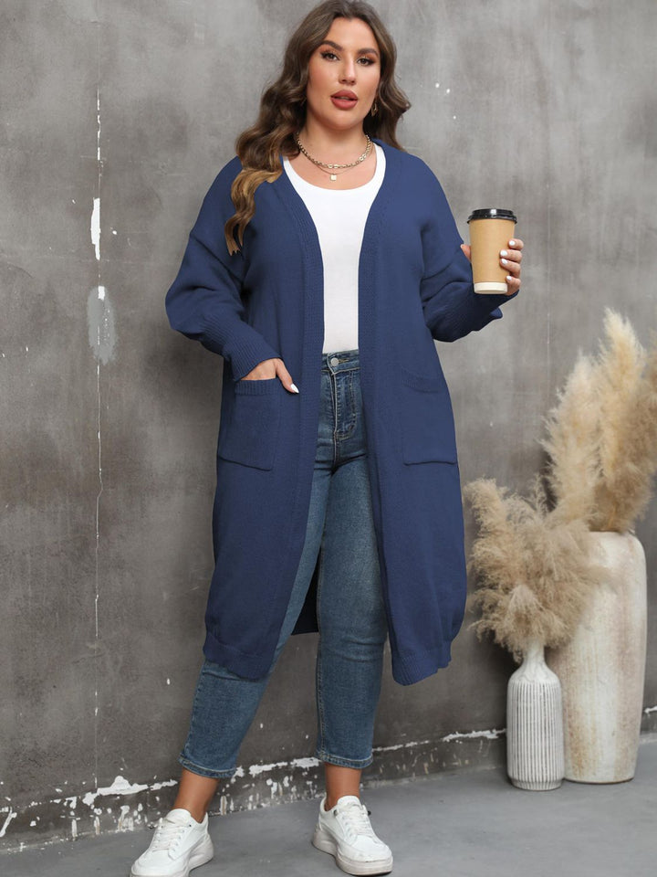 Drune | Plus Size Langarm Taschen Cardigan