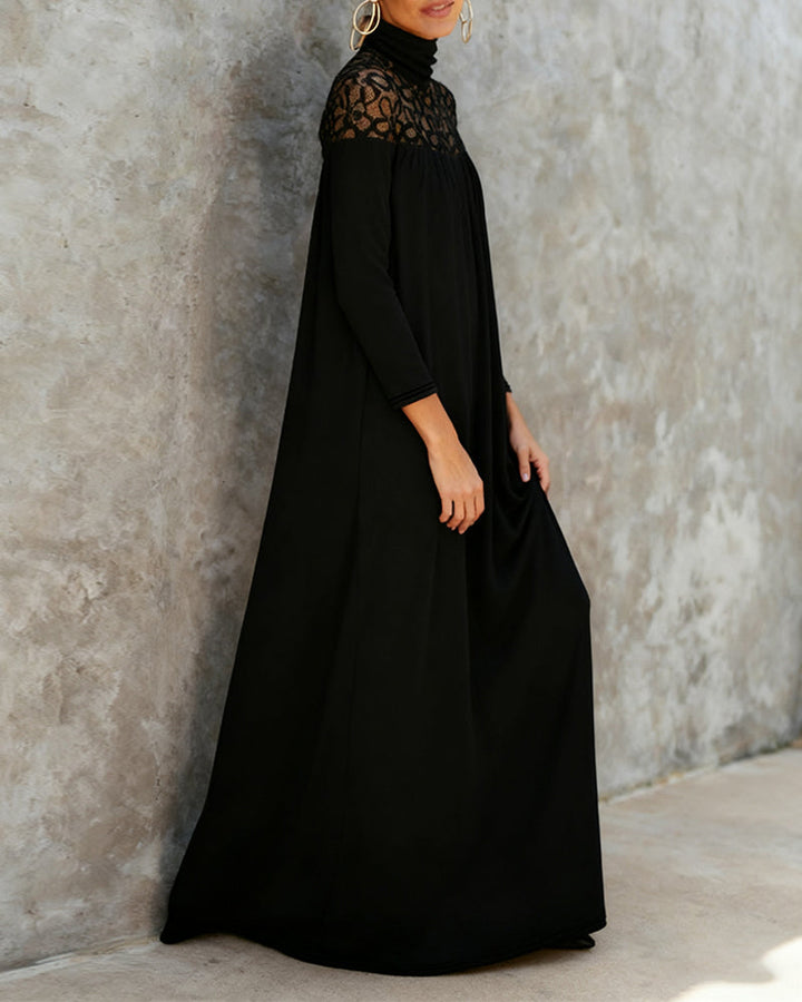 Drune | Kleid mit Stehkragen Aus Mesh und Patchwork