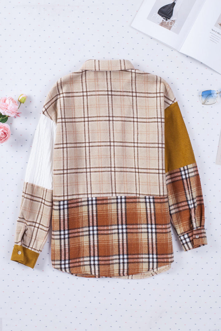 Drune | Gitterhemde mit Patchwork-details Baumwollmischung Perfekt Für Layering