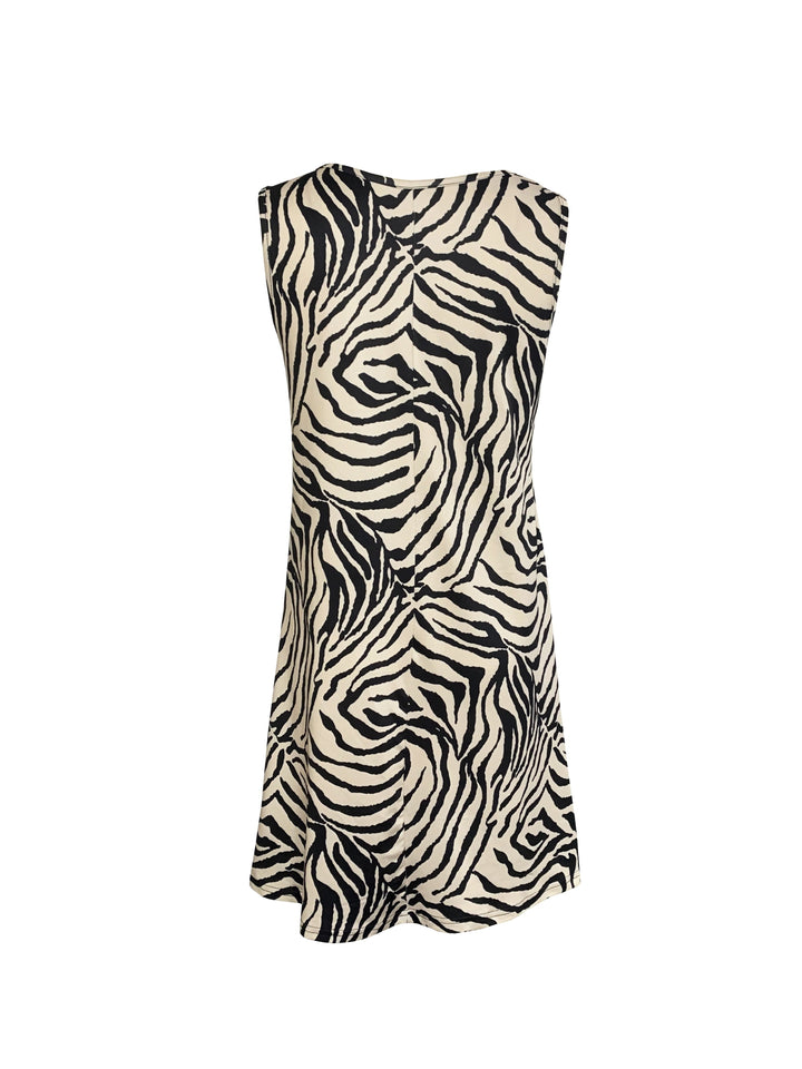 Drune | Kleid Ohne Ärmel Zebra Sommerrock A-Linie