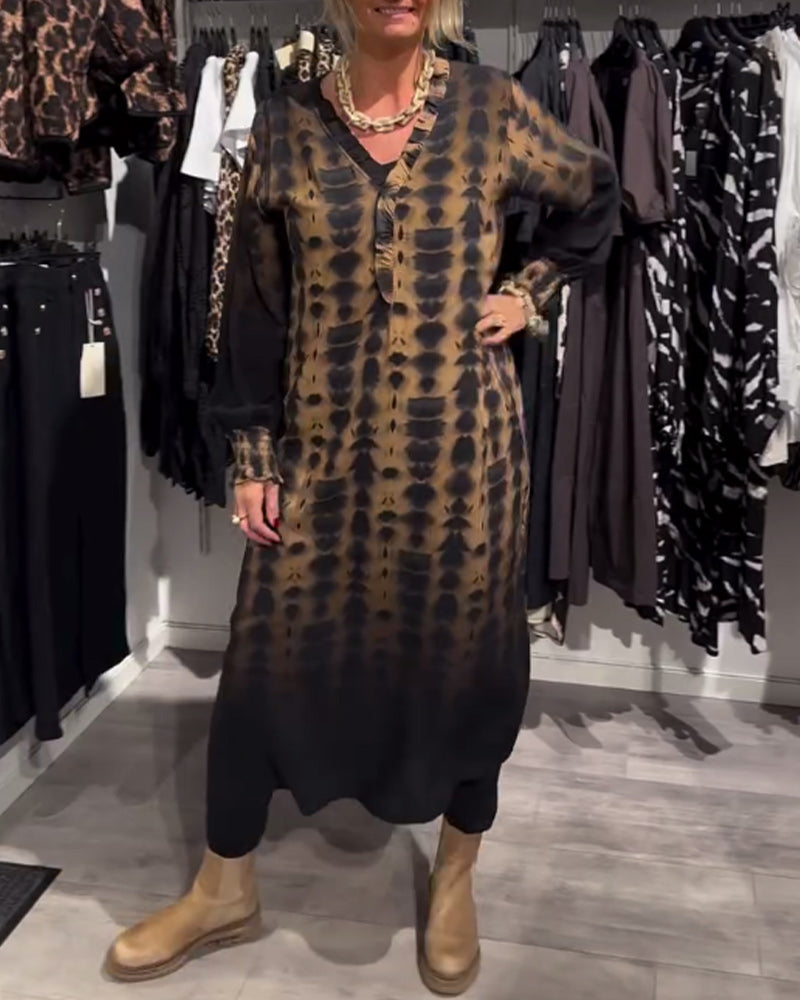 Drune | Kleid mit Farbverlauf und V-Ausschnitt