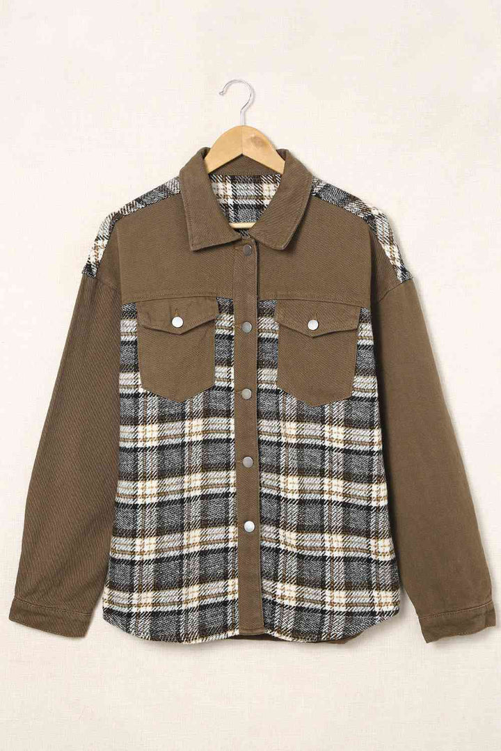 Drune | Karo-Kragen-Denimjacke