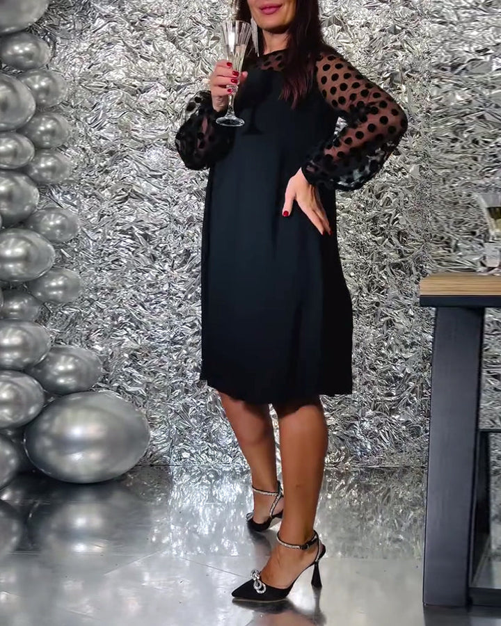 Drune | Linien Kleid Mesh Polka Dot