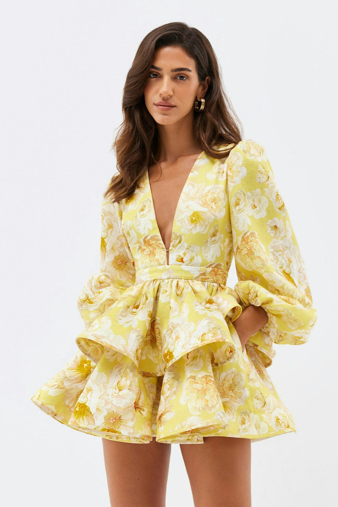 Drune | Geblümtes Rüschenkleid