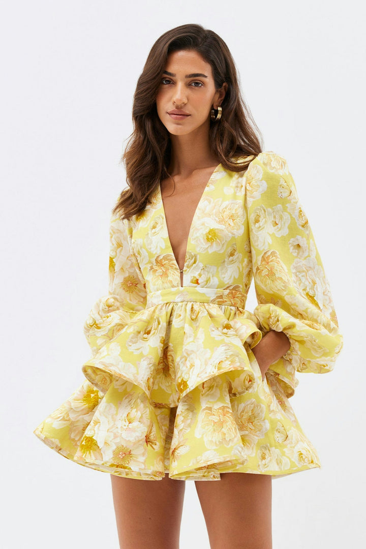 Drune | Geblümtes Rüschenkleid