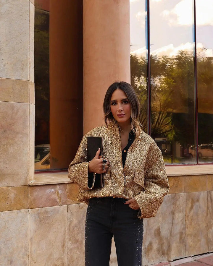 Drune | Damen Bomberjacke Gold für Den Herbst