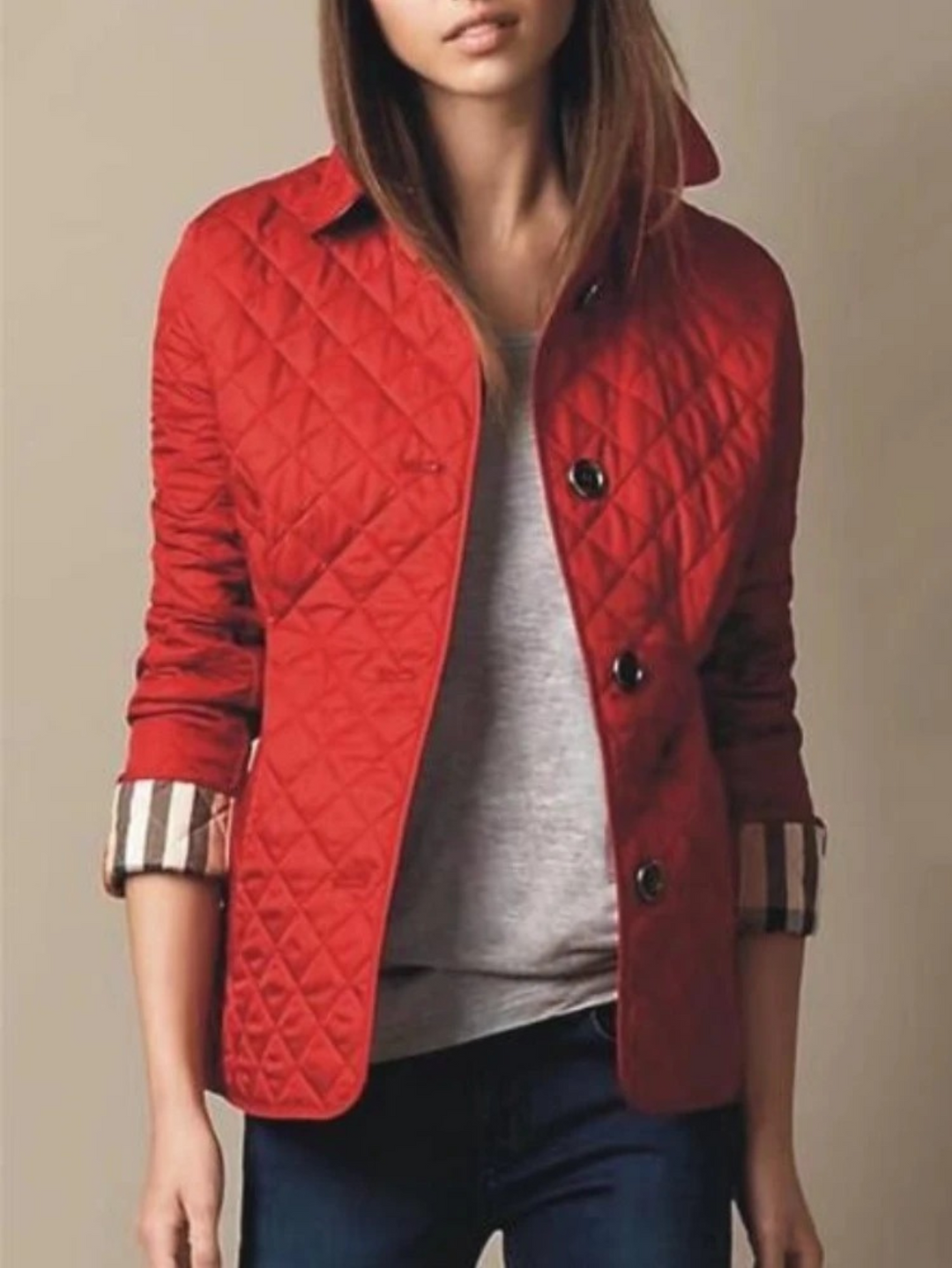 Drune | Kurze Gesteppte Damenjacke Mit Knöpfen Und Kragen, Elegant