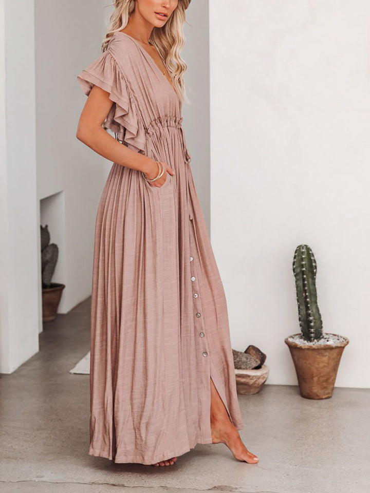 Drune | Stilvolles Maxikleid mit Flatterärmeln für Frauen