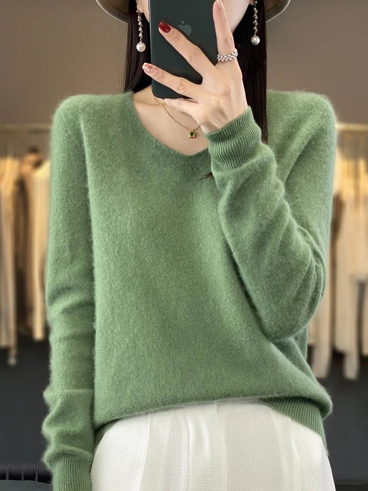 MonAmi V-Ausschnitt Leichtgewicht Kaschmir Pullover Damen