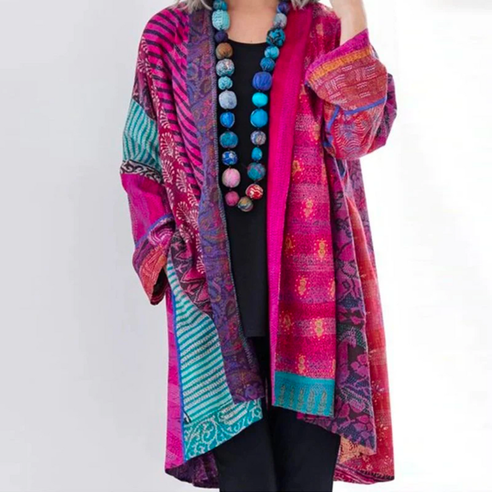 Drune | Boho Herbstjacke mit Buntmuster