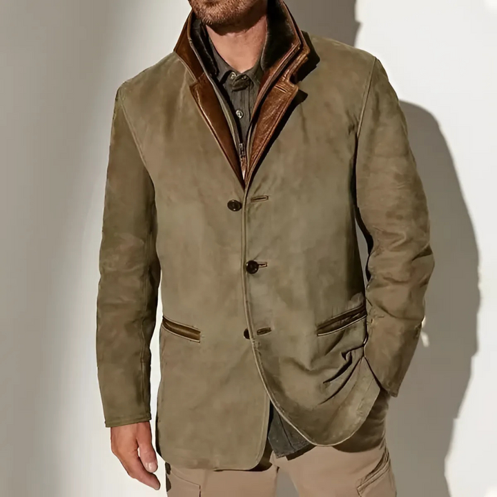 Drune | Retro Kontrastkragenjacke für Herren
