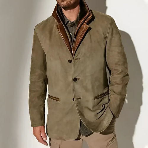 Drune | Retro Kontrastkragenjacke für Herren