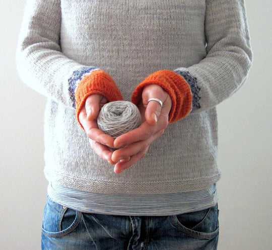 Drune | Grauer Boho Stil Pullover
