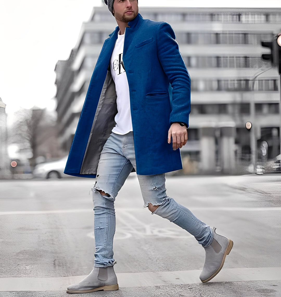 Drune | Lässiger langer Wollmantel für Herren