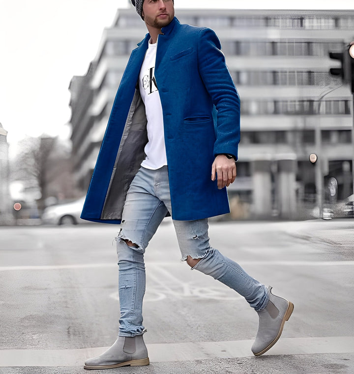 Drune | Lässiger langer Wollmantel für Herren