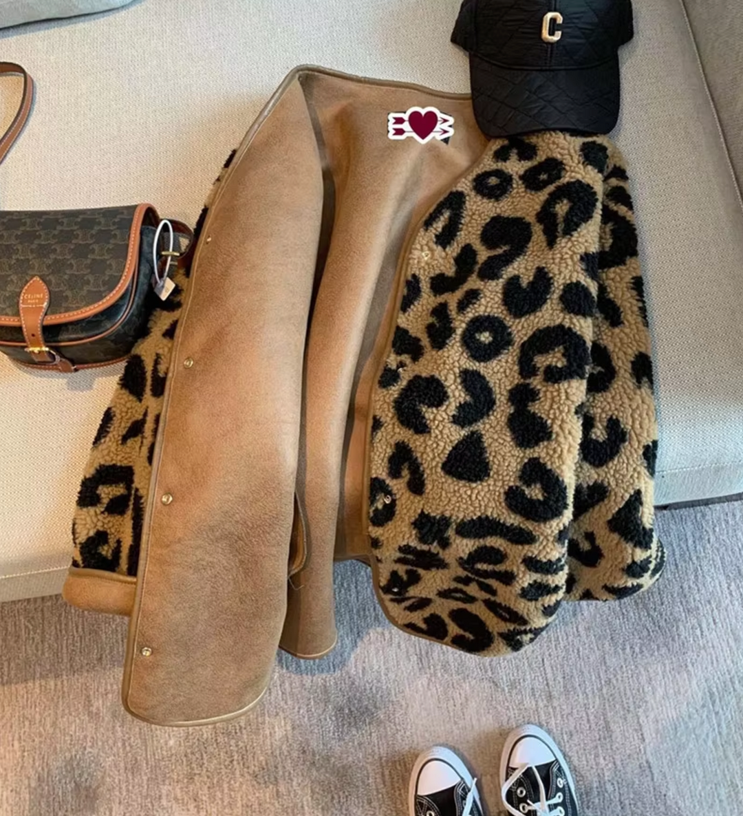 Drune | Stylische Fleecejacke mit Leopardenmuster