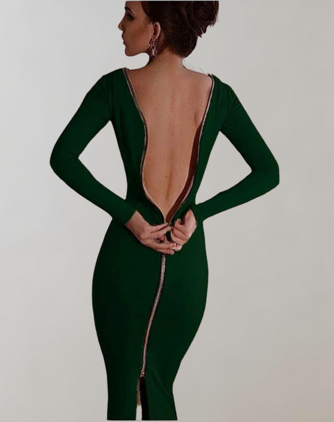 Drune - Langärmliges Kleid mit Rückenreißverschluss