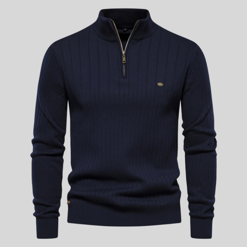 Drune | Halb-Zip Ripp Herrenpullover