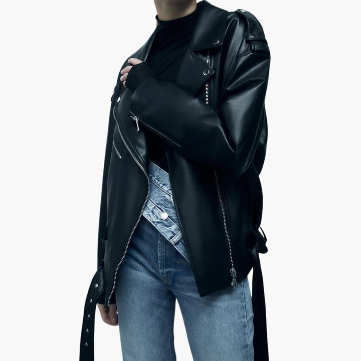 Drune | Trendy Bikerjacke aus Leder für Damen