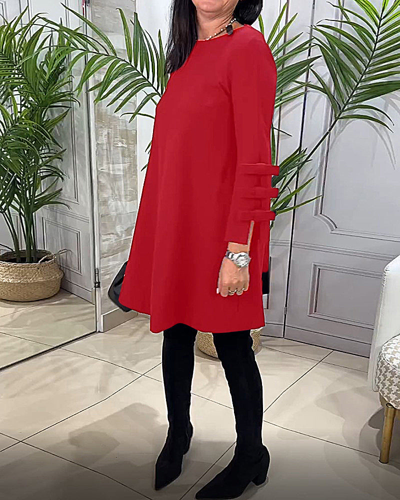 Drune | Knielanges Kleid mit Langen Ärmeln