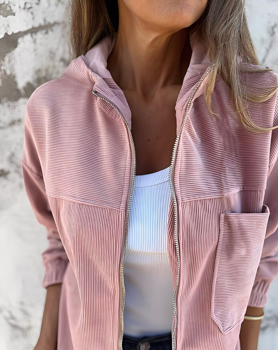 Drune | Bequeme Damen-Cordjacke mit Kapuze