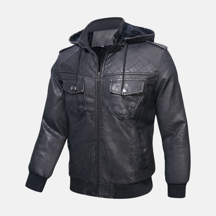 Drune | Hooded Lederjacke