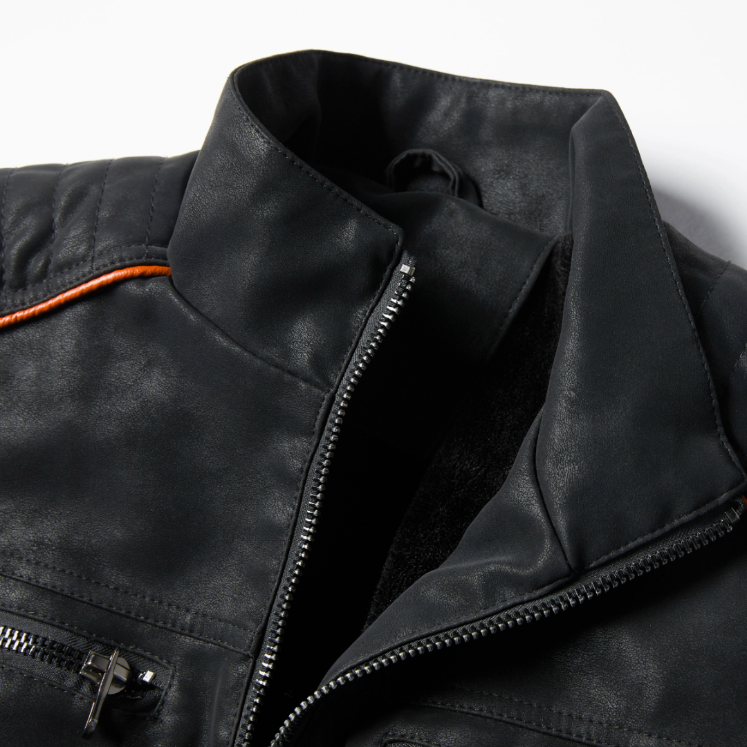 Drune | Herren Dick Gepolstertes Lederjacke