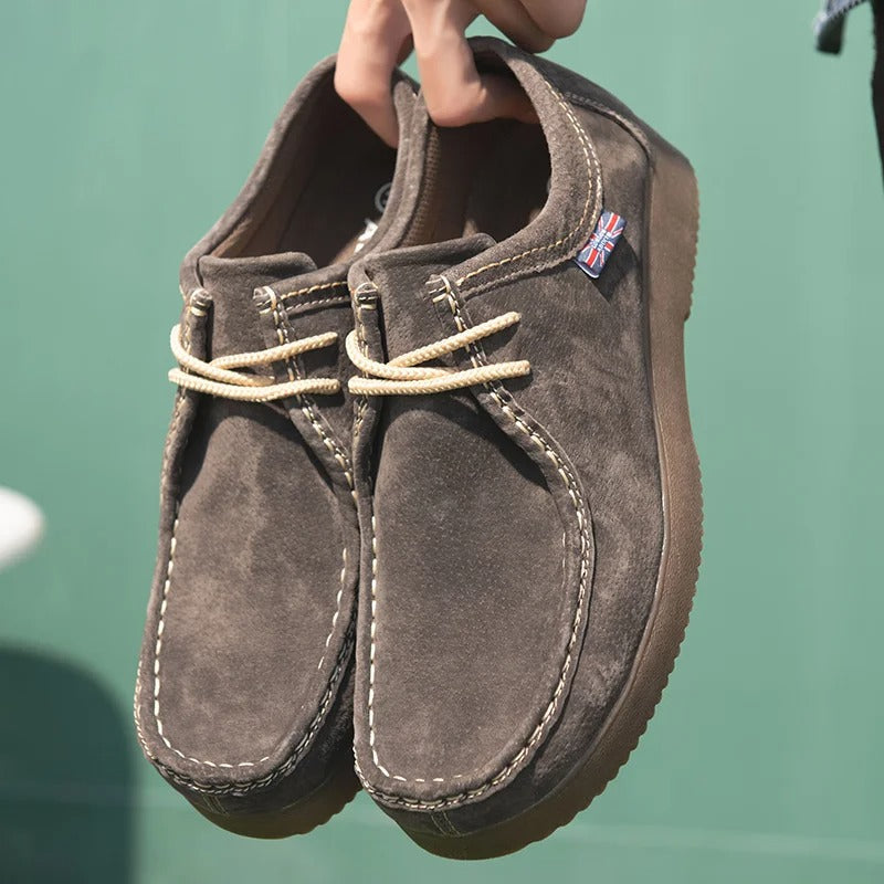 Drune | Schuhe Wildleder Robuste Gummisohle Bequeme Schnürung Lässiger Look