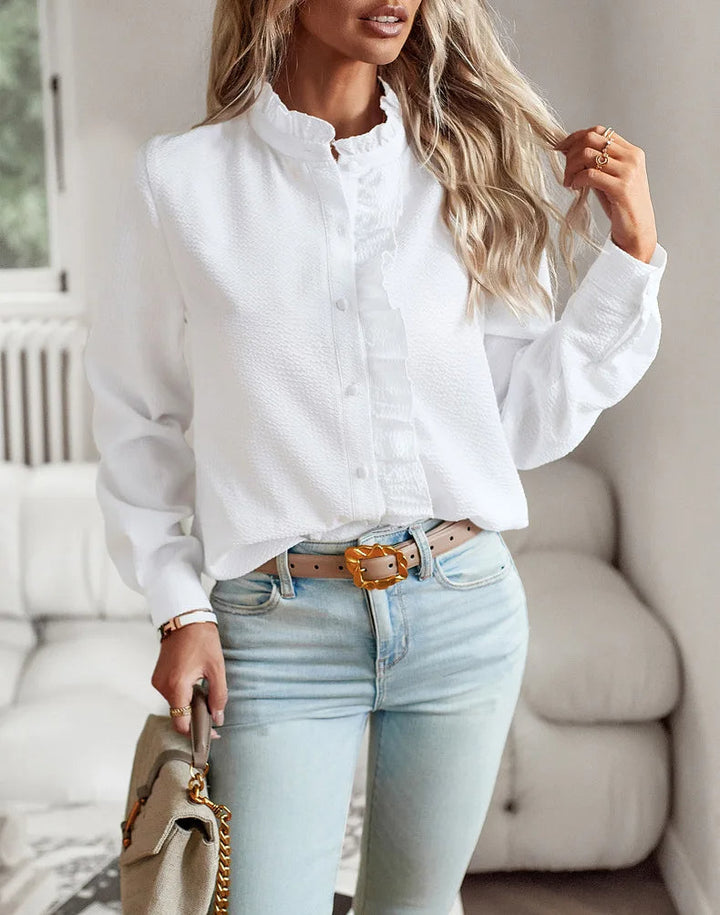 Drune | Bluse mit Rüschendetails Leicht und Stilvoll Femininer Touch