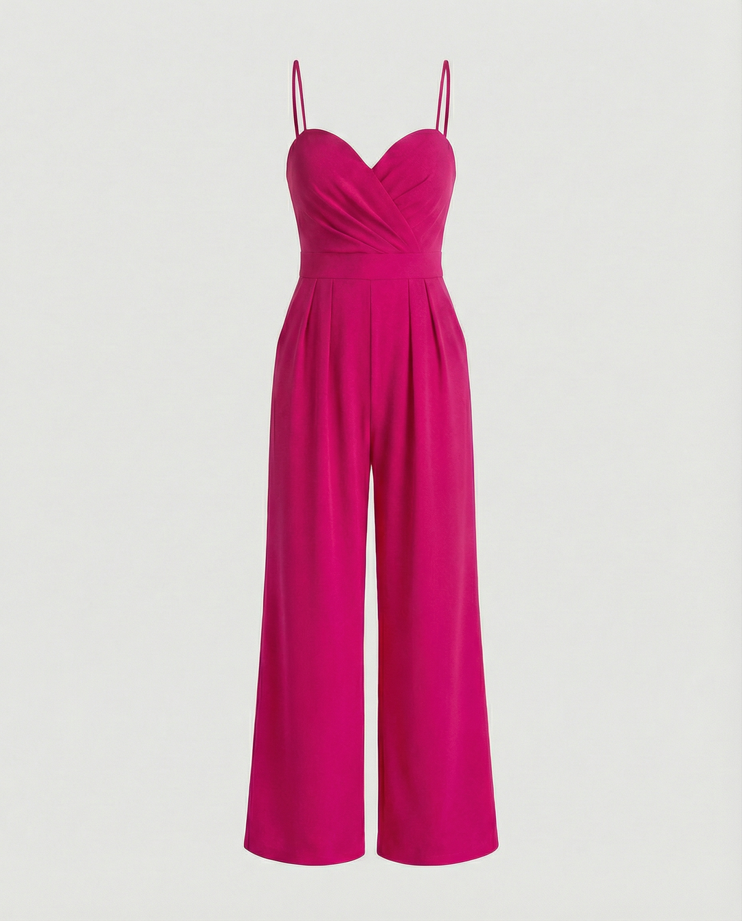 Drune | Damen Eleganter Fließender Jumpsuit mit Spaghettibändern für Festliche Anlässe