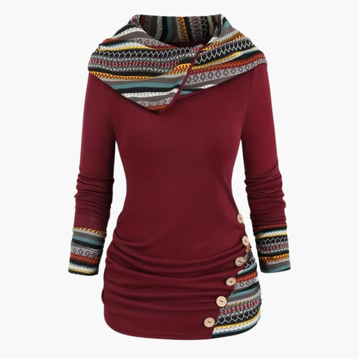 Drune | Stylischer Kapuzenpullover mit ethnischem Druck für Damen