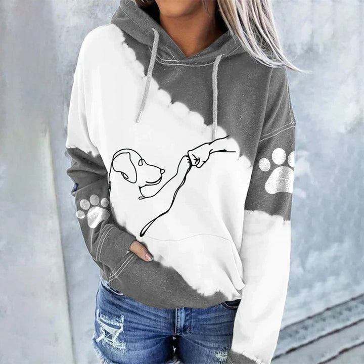 Drune | Trendiger lockerer Hoodie mit Hundeaufdruck