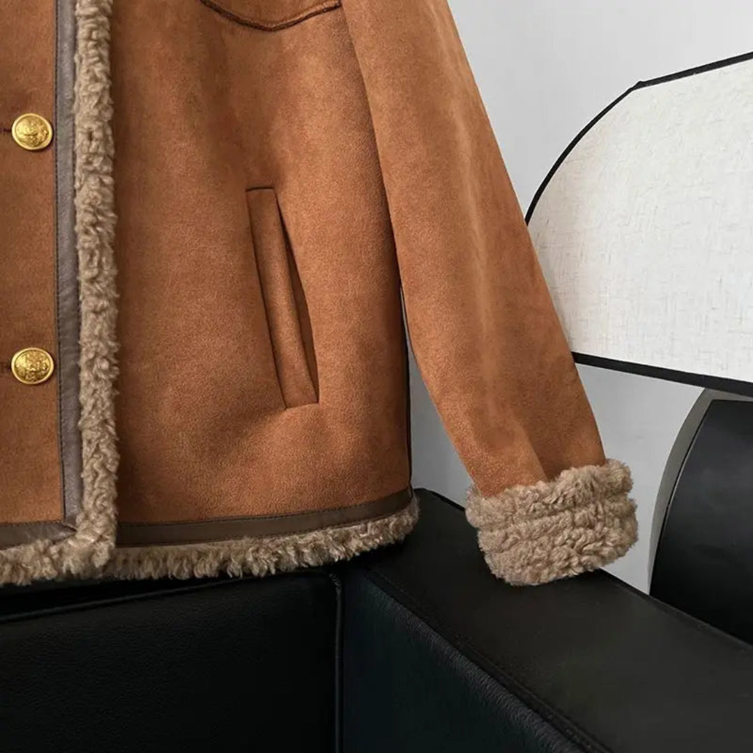 Drune | Faux Fur Motorradjacke Damen