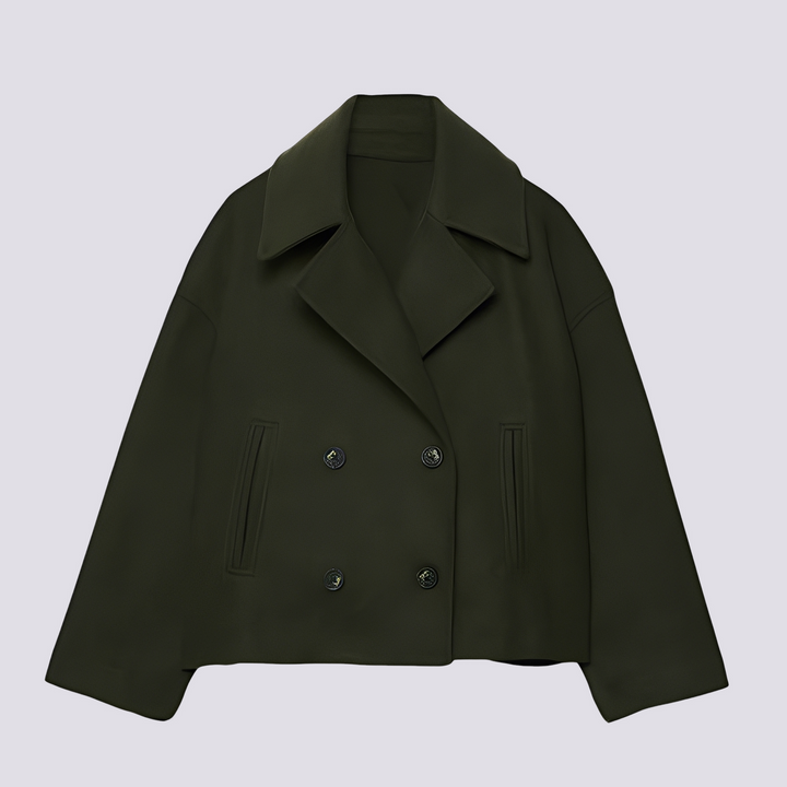 Drune | Schicke kurze Wolljacke mit Reverskragen für Damen