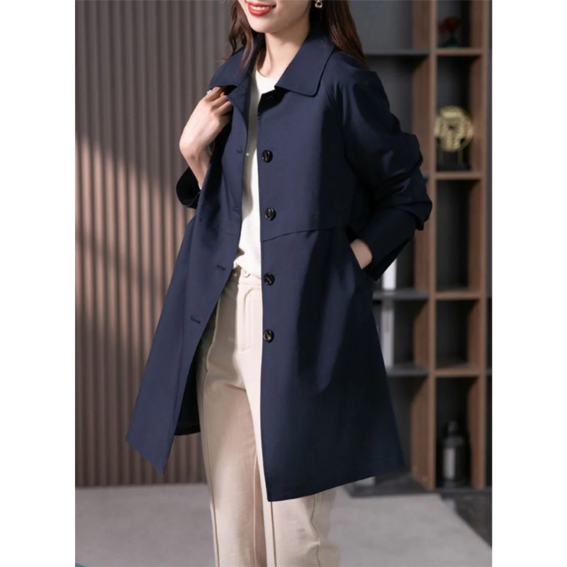 Drune | Stylischer Einreihiger Kurzer Trenchcoat für Damen